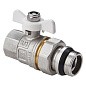 Кран латунный шаровой MVI BV.521 DN 20 PN 40 с уплотнением никелированный полнопроходной американка бабочка купить в Саратове | "Проконсим"