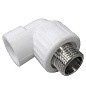 Угольник комбинированный ПП 20-1/2'' PN 25 с наружной резьбой белый VALFEX  купить в Саратове | "Проконсим"