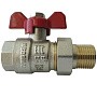 Кран латунный шаровый DN 15 PN 40 никелированный бабочка американка РИДАН BVR-FR 065B8303RG купить в Саратове | "Проконсим"