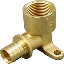 Угольники латунные установочные для PEX труб DN 16-25 PN 10 под надвижную гильзу с внутренней резьбой ONE PLUS купить в Саратове | "Проконсим"