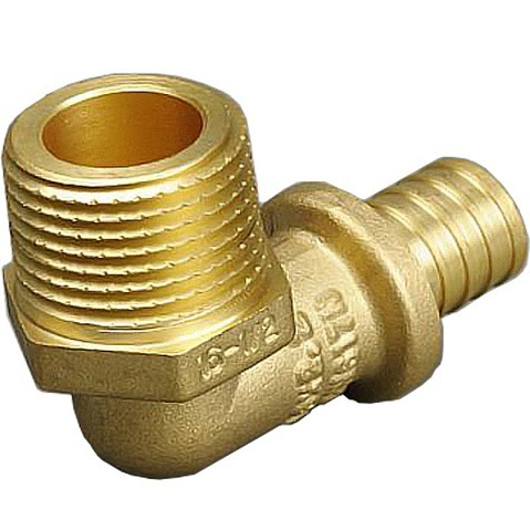 Угольник латунный для PEX труб 16-1/2'' PN 10 под надвижную гильзу с наружной резьбой ONE PLUS купить в Саратове | "Проконсим"