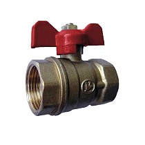 Краны латунные шаровые 11Б27п1 DN 20-32 PN 16 однотипные бабочка муфта-муфта купить в Саратове | "Проконсим"