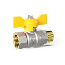 Краны латунные шаровые газовые DN 15-32 PN 25-40 бабочка муфта-штуцер LD Pride GAS купить в Саратове | "Проконсим"