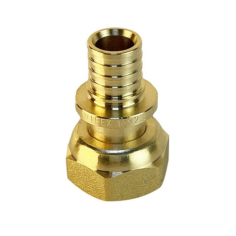 Муфта латунная для PEX труб 16-1/2'' PN 16 S-2,2мм переходная  с накидной гайкой Valfex VF.422.AF купить в Саратове | "Проконсим"