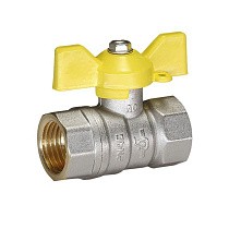 Краны латунные шаровые газовые DN 15-32 PN 25-40 никелированные бабочка муфта-муфта Temper серия 83 ГОСТ Р 59553 купить в Саратове | "Проконсим"