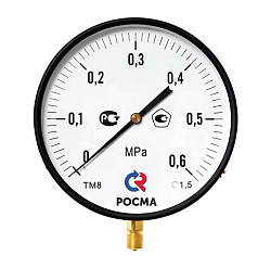  Манометр Росма ТМ-810Р.00 котловый, 250мм, 0-0.25МПа, резьба M20x1,5, радиальный, класс точности 1,5 (930093048) со склада Проконсим в Саратове