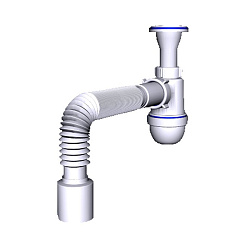  Сифон для умывальника бутылочный АНИ C2010 1 1/4 с гибкой трубой 50 (421100911) со склада Проконсим в Саратове
