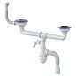 сифон для двойной мойки Unicorn В731VР, 40х50 гибкий отвод, 3 1/2'' х40 с отводом для стиральной машины, круглый перелив купить в Саратове | "Проконсим"