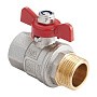 Кран латунный шаровой MVI BV.514 DN 15 PN 40 никелированный полнопроходной муфта-штуцер бабочка купить в Саратове | "Проконсим"