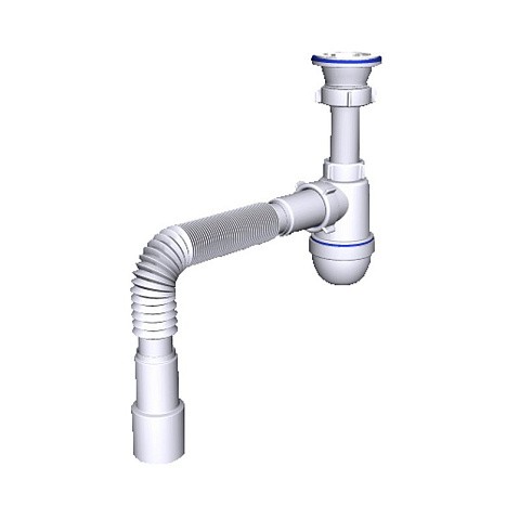Сифон для умывальника-мойки бутылочный АНИ C0115 1 1/2 с гибкой трубой 40/50 купить в Саратове | "Проконсим"