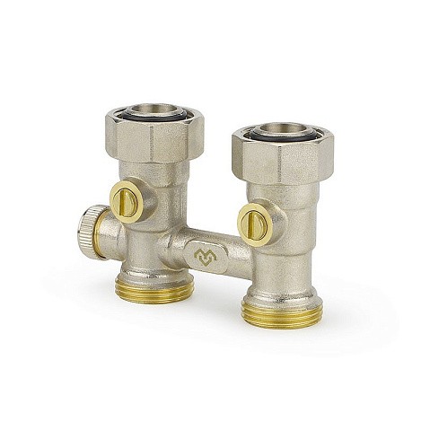 Узелы нижнего подключения VARMEGA VM138 DN20 прямой однотрубный 3/4''x3/4'' евроконус, с байпасом муфта-штуцер купить в Саратове | "Проконсим"