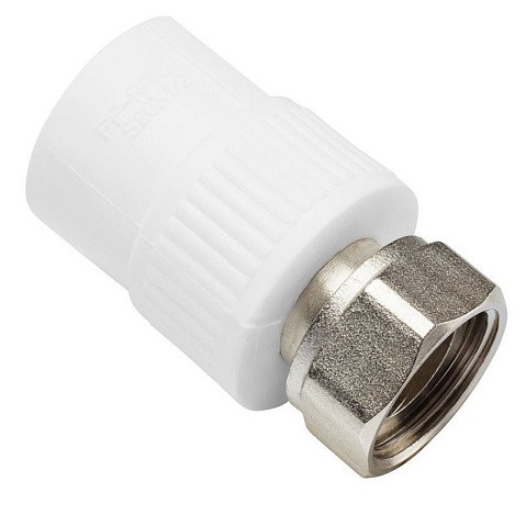 Муфта комбинированная ПП 20-3/4'' PN 25 с накидной гайкой белая VALFEX  купить в Саратове | "Проконсим"