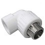Угольник комбинированный ПП 25-3/4'' PN 25 с наружной резьбой белый VALFEX  купить в Саратове | "Проконсим"