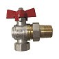 Кран латунный шаровой SGL 11Б27п DN 25 PN 25 угловой никелированный американка бабочка купить в Саратове | "Проконсим"