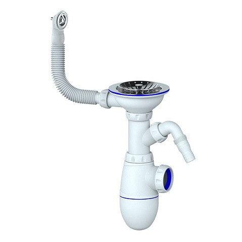 Сифон для мойки Unicorn В431VP, без отвода, 3 1/2'' х40 с отводом для стиральной машины, круглый перелив купить в Саратове | "Проконсим"