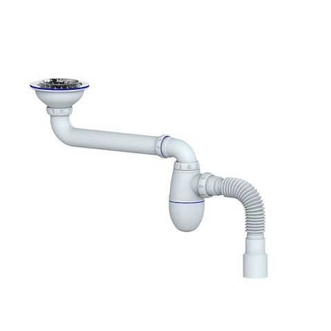 Сифон для умывальника Unicorn ВС21, 40х50 гибкий отвод, 3 1/2'' х40 чаша из нержавеющей стали купить в Саратове | "Проконсим"