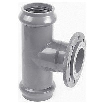 Тройники НПВХ раструбные SDR26 DN 90-225 PN 10 с металлическим фланцем Хемкор купить в Саратове | "Проконсим"