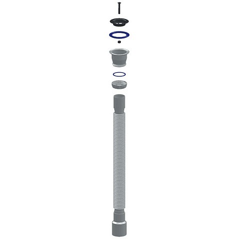 Сифон гофрированный Unicorn D240, 40х50 гибкий отвод, 1 1/2'' х40 чашка из нержавеющей стали, 1500мм купить в Саратове | "Проконсим"