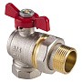 Кран латунный шаровой MVI AquaHit BV.322.04 DN 15 PN 25 бабочка американка полнопроходной угловой никелированный купить в Саратове | "Проконсим"