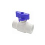 Кран шаровой полупроходной с синей ручкой VALFEX 20 PN 25 белый