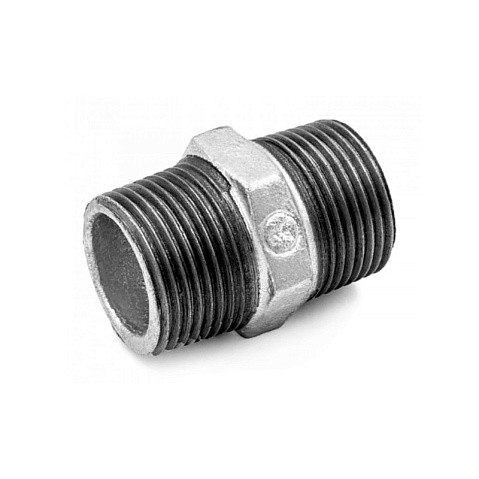 Ниппель чугунный DN 15-50 PN 16 оцинкованный штуцер-штуцер Fittex Plus купить в Саратове | "Проконсим"