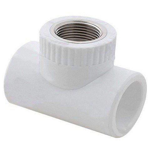Тройник комбинированный ПП 20-1/2'' PN 25 с внутренней резьбой белый РТП 10743 купить в Саратове | "Проконсим"