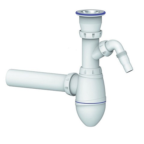 Сифон для умывальника Unicorn А310V, 40х40 прямой отвод, 1 1/2'' х40 чаша из нержавеющей стали с отводом для стиральной машины купить в Саратове | "Проконсим"