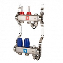 Коллекторные группы из нержавеющей стали DN 25 PN 10 с расходомерами, с дренажным краном и воздухоотводчиком MVI купить в Саратове | "Проконсим"