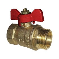 Краны латунные шаровые 11Б27п1 DN 15-32 PN 16 однотипные бабочка муфта-штуцер купить в Саратове | "Проконсим"