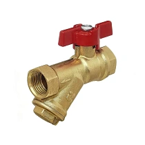 Краны латунные шаровые DN 15-20 PN 25 с фильтром бабочка муфта-муфта БАЗ КФ.А30.1 купить в Саратове | "Проконсим"