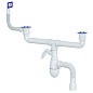сифон для двойной мойки Unicorn В747V, 40х50 гибкий отвод, 1 1/2'' х40 с отводом для стиральной машины, прямоугольный перелив купить в Саратове | "Проконсим"