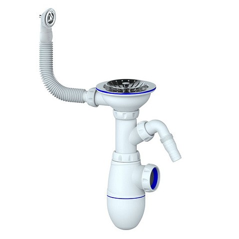 Сифон для мойки Unicorn В431V, без отвода, 3 1/2'' х40 с отводом для стиральной машины, круглый перелив купить в Саратове | "Проконсим"