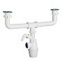 Сифон для двойной мойки бутылочный ORIO K-4059 1 1/2 выпуски нж D70, с 1 отводом купить в Саратове | "Проконсим"