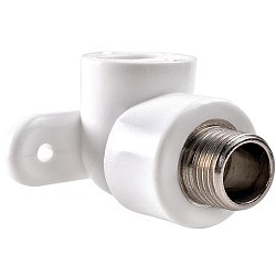  Угольник установочный ПП 16-1/2'' PN 25 белый РВК 21012 (930659308) со склада Проконсим в Саратове