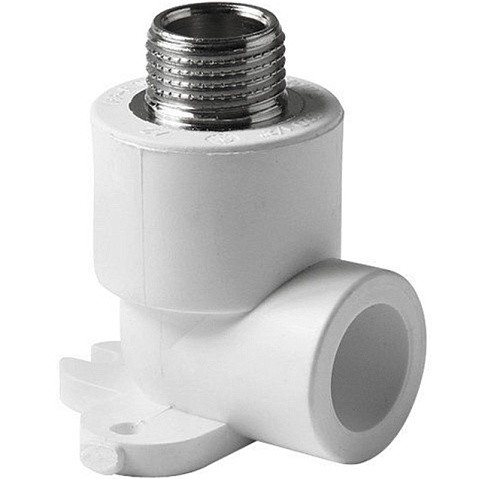 Угольник установочный ПП 20-1/2'' PN 25 с наружной резьбой белый Pro Aqua PA28108P купить в Саратове | "Проконсим"
