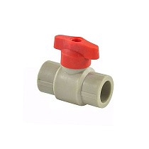 Краны шаровые ПП DN 20-25 PN 25 полупроходные серые с красной ручкой Valfex купить в Саратове | "Проконсим"