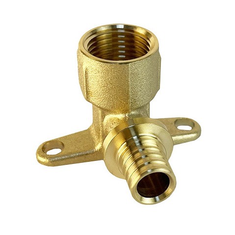Угольник латунный для PEX труб 16-1/2'' PN 16  под надвижную гильзу Valfex VF.454.AF купить в Саратове | "Проконсим"