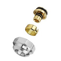 Евроконус 3/4'' DN 20 для PEX МП-труб обжимной 2 резьбовых кольца на штуцере Varmega купить в Саратове | "Проконсим"