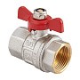Кран латунный шаровой MVI BV.513 DN 15 PN 40 никелированный полнопроходной муфта-муфта бабочка купить в Саратове | "Проконсим"