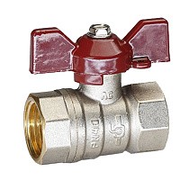 Краны латунные шаровые DN 15-32 PN 40 никелированные бабочка муфта-муфта Temper 88 купить в Саратове | "Проконсим"