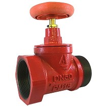 Клапан пожарный чугунный DN 50-65 PN 16 прямой КПЧП муфта-штуцер Апогей купить в Саратове | "Проконсим"
