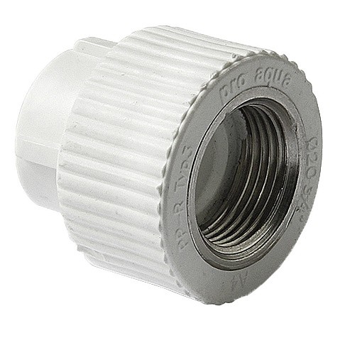 Муфта комбинированная ПП 25-3/4'' PN 25 с внутренней резьбой белая Pro Aqua PA22014P купить в Саратове | "Проконсим"