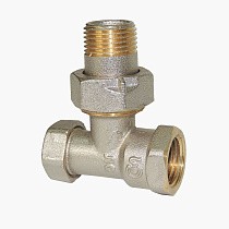 Клапан запорно-регулирующий Raditec DN 15 PN 16 угловой G1/2'' Kvs = 1,46 м3/ч для радиатора, 120гр. купить в Саратове | "Проконсим"