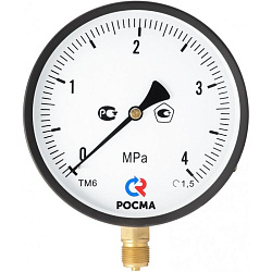  Манометр общетехнический Росма ТМ-610Р.00, 0-0,1МПа M20x1,5, 150мм, радиальное присоединение, класс точности 1.5, IP54 (930092083) со склада Проконсим в Саратове