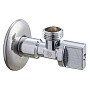 Кран латунный шаровой угловой MVI BV.464 DN 15-15 PN 10 хромированный штуцер бабочка купить в Саратове | "Проконсим"