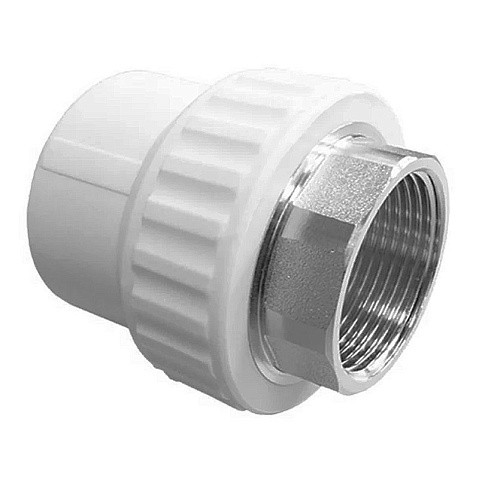 Муфта комбинированная ПП 32-1'' PN 25 под ключ с внутренней резьбой белая VALFEX  купить в Саратове | "Проконсим"