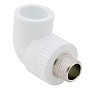 Угольник комбинированный ПП 25-3/4'' PN 25 с наружной резьбой белый РТП 10802 купить в Саратове | "Проконсим"