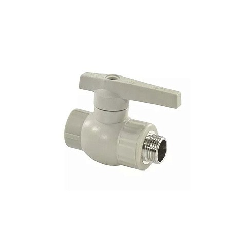 Краны шаровые ПП DN 20-32 PN 25 комбинированные с наружной резьбой серые Valfex  купить в Саратове | "Проконсим"