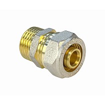 Муфты латунные для PEX труб DN 16-32 PN 10 обжимные никелированные с наружной резьбой Valfex VF.301.N купить в Саратове | "Проконсим"