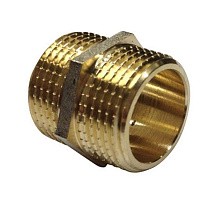 Ниппели латунные никелированные DN 15-50 PN 40 штуцер-штуцер  купить в Саратове | "Проконсим"